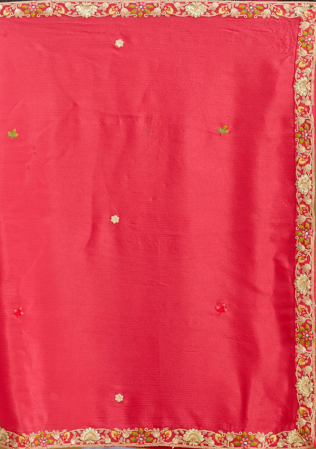 Pink Threadwork Soft Raw Silk Readymade Salwar Suit