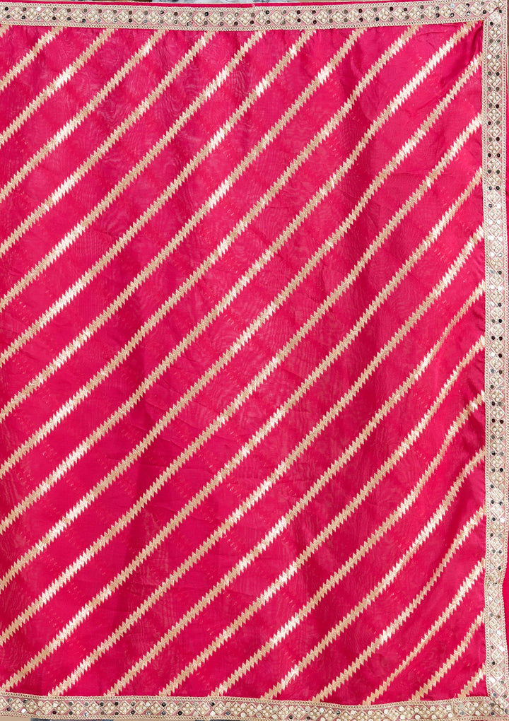 Rani Pink Zariwork Brocade Readymade Salwar Suit-koskii