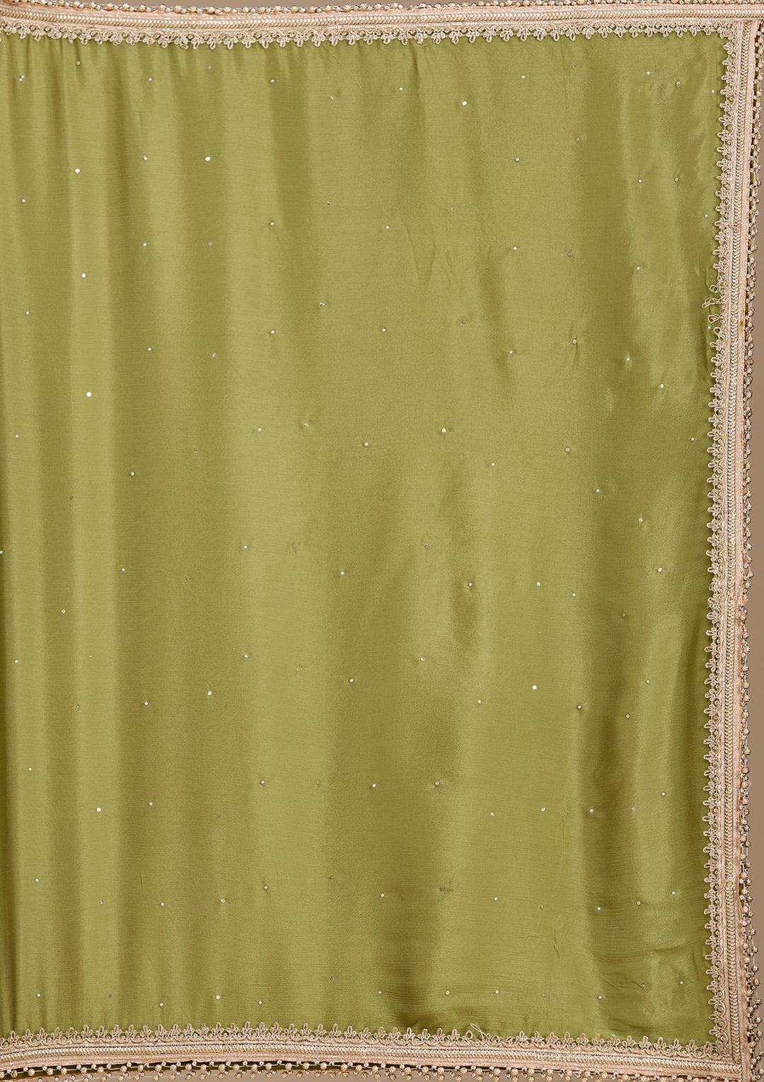 Mehendi Threadwork Satin Readymade Salwar Suit-koskii