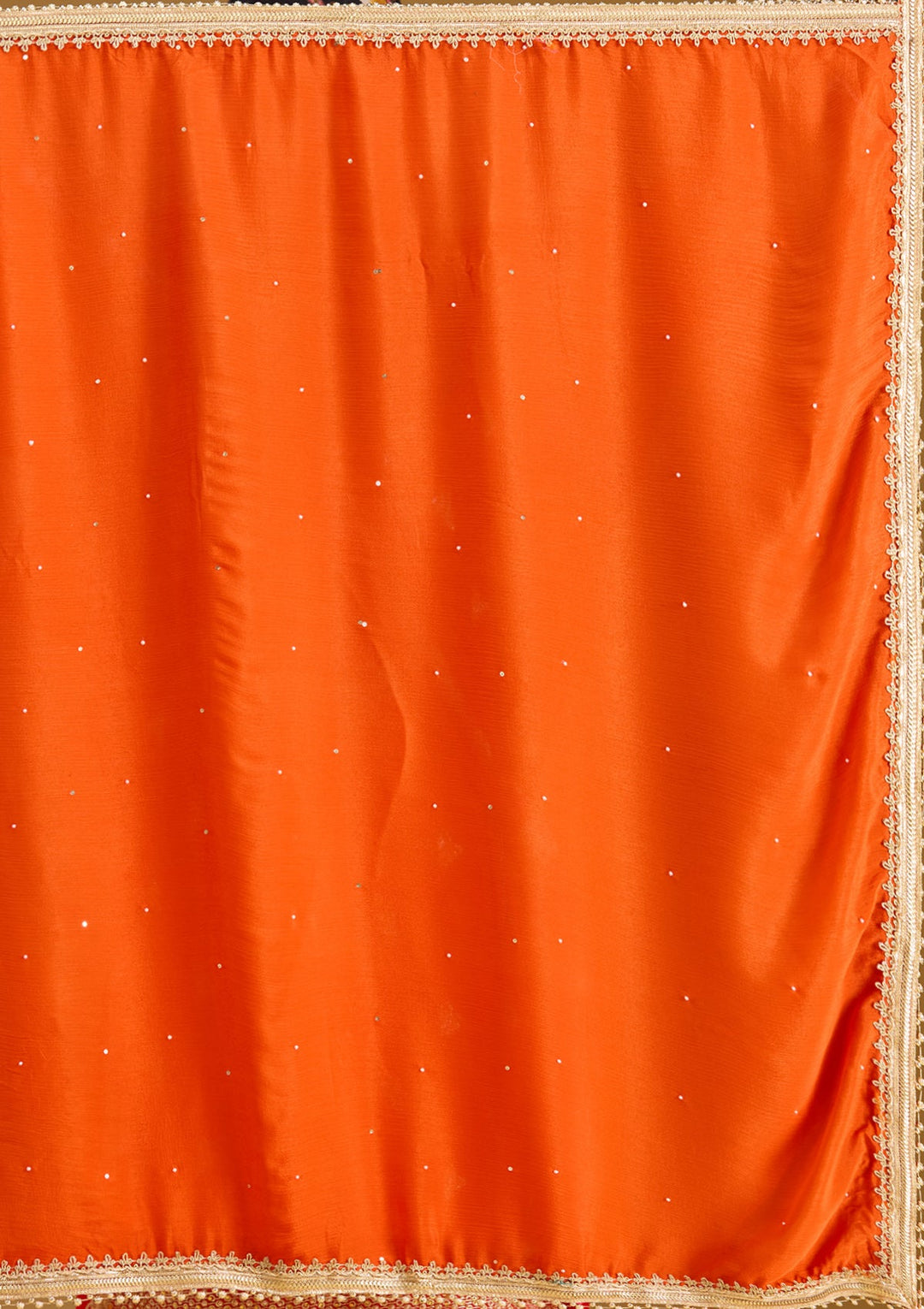 Rust Threadwork Satin Readymade Salwar Suit