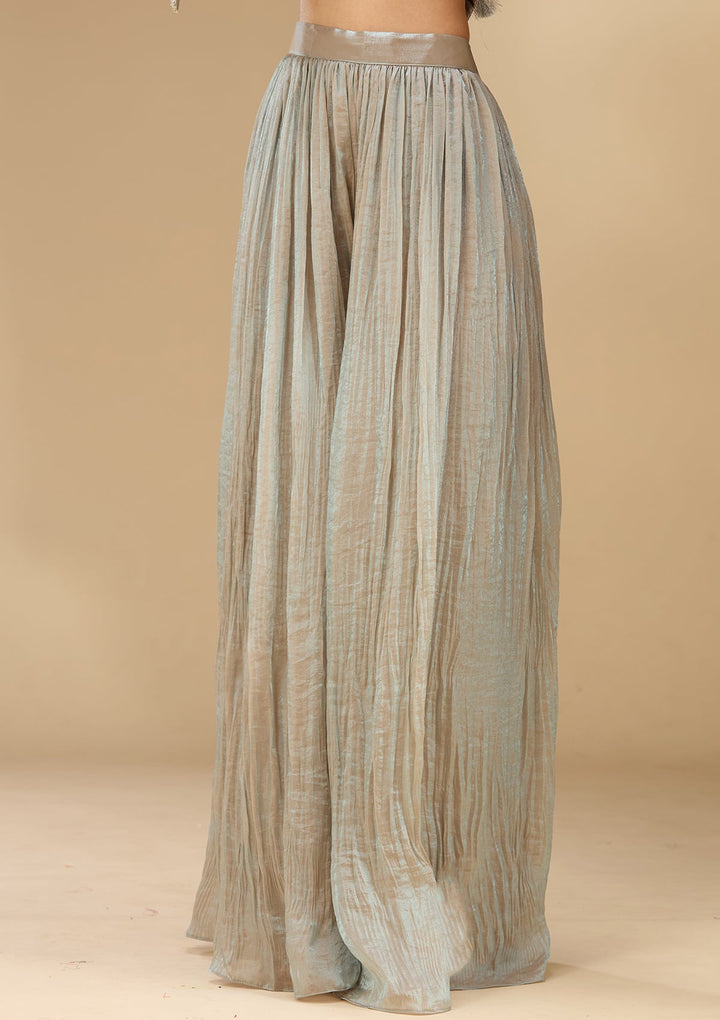 Light Grey Threadwork Soft Raw Silk Readymade Salwar Suit