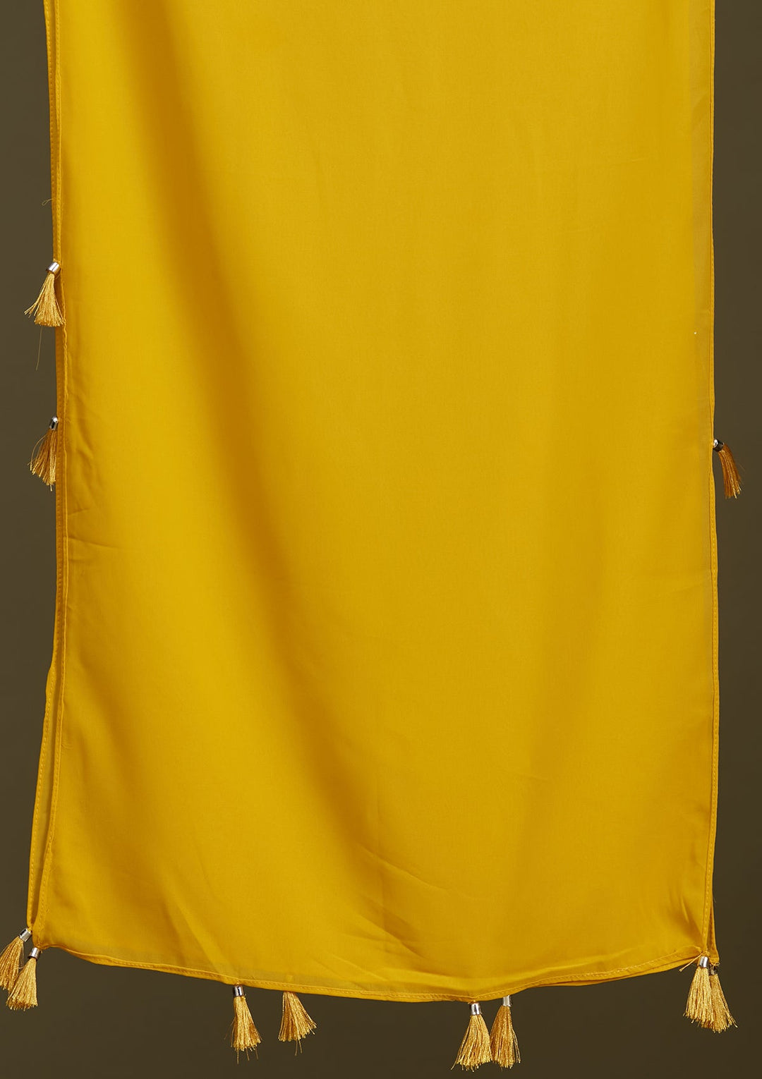 Mustard Yellow Threadwork Georgette Readymade Salwar Suit