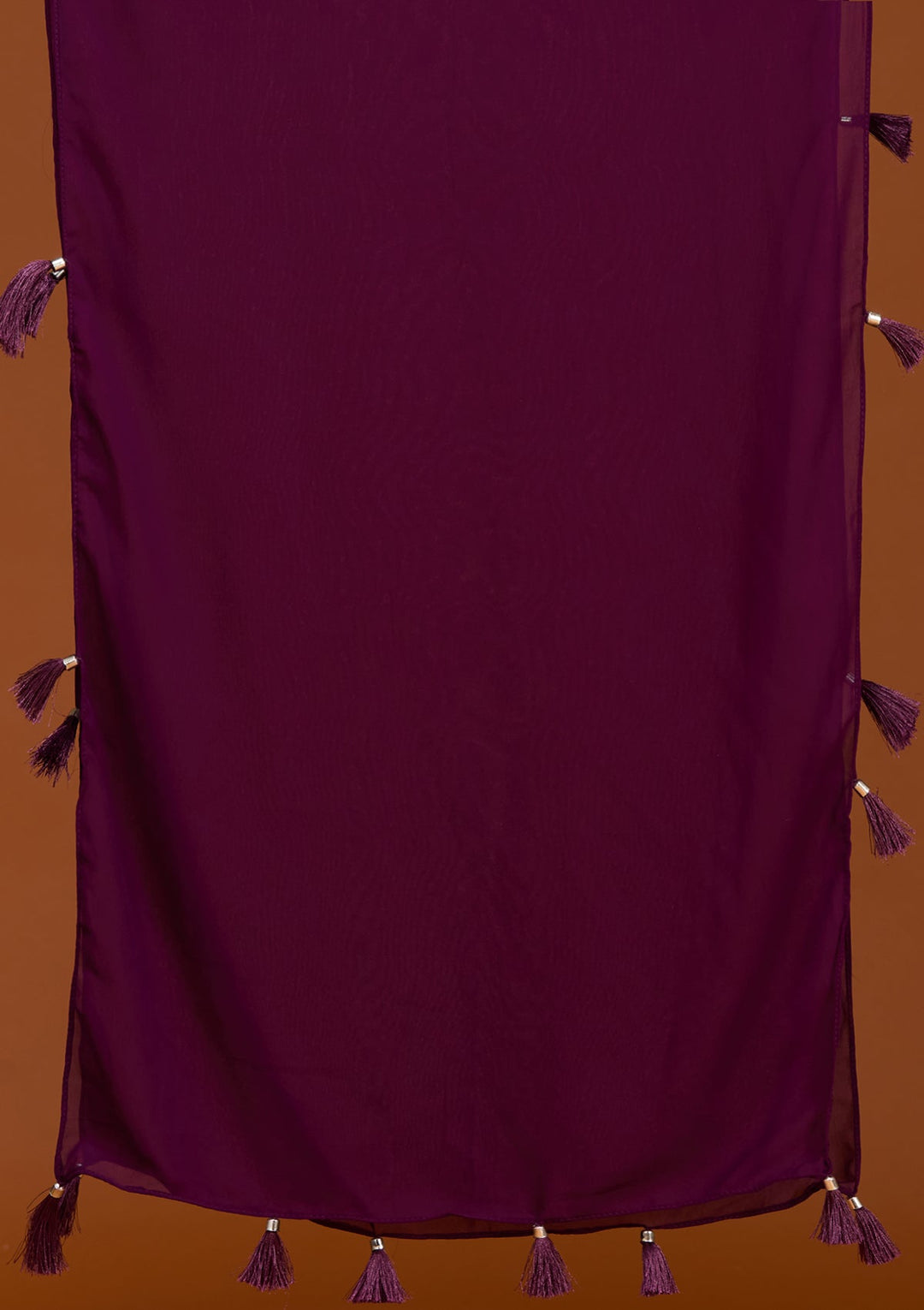 Wine Threadwork Georgette Readymade Salwar Suit