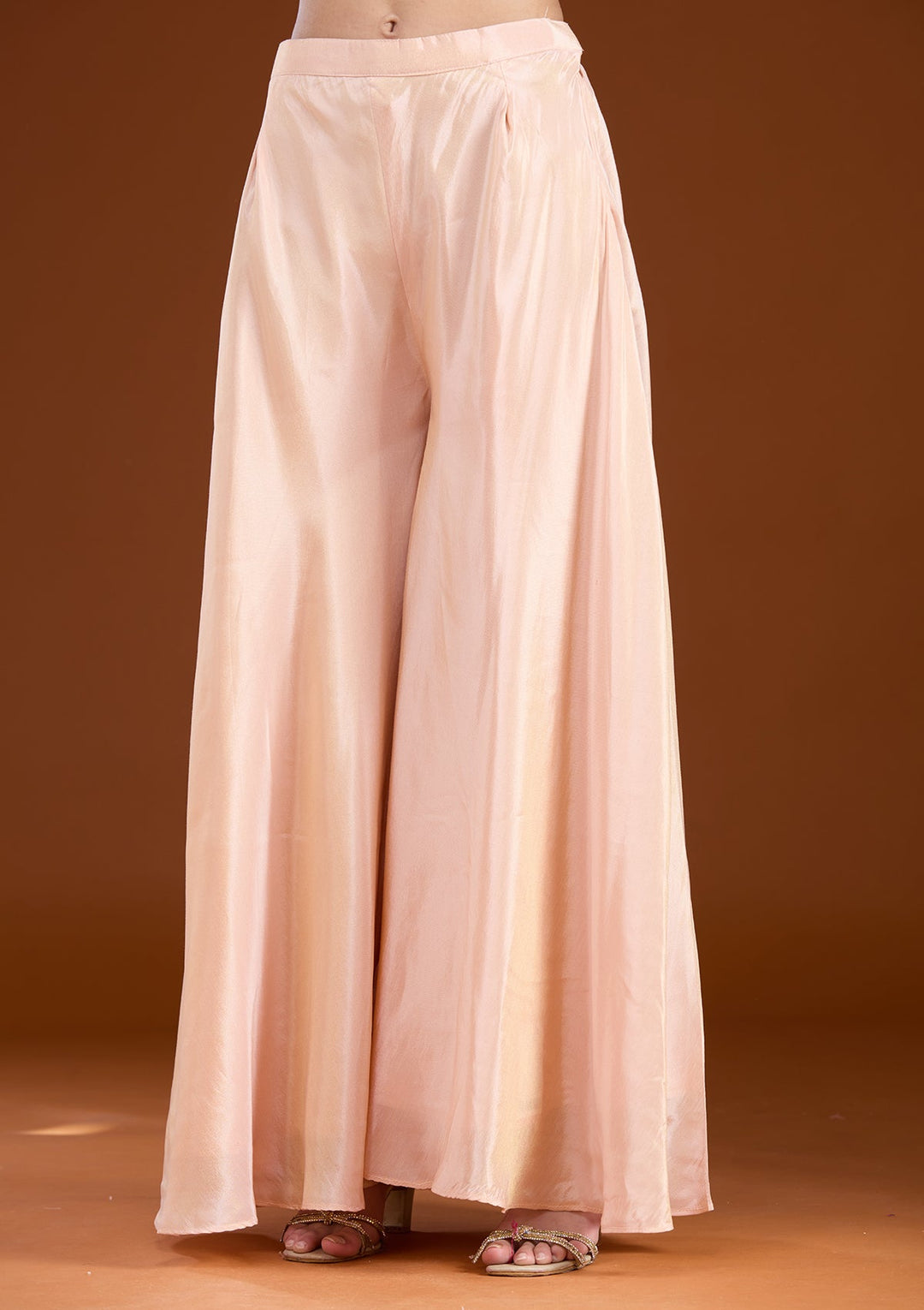 Peach Cutdana Tissue Readymade Salwar Suit