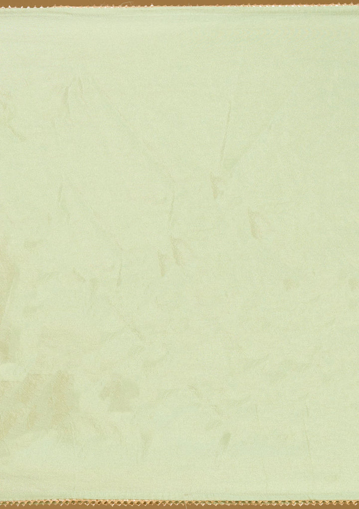 Pista Green Cutdana Soft Raw Silk Readymade Salwar Suit