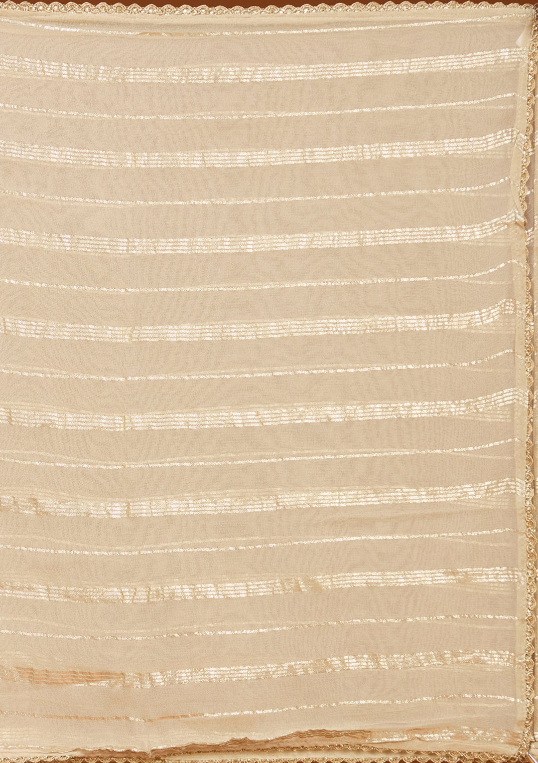 Beige Zariwork (Gold) Satin Readymade Salwar Suit