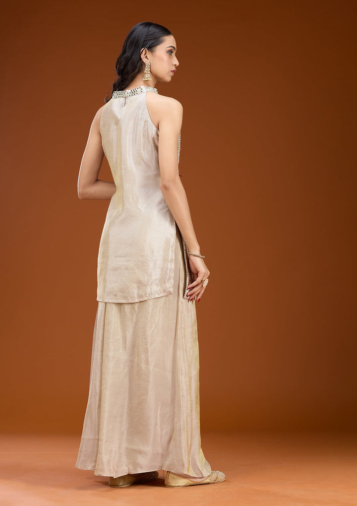 Light Lavender Cording Tissue Readymade Salwar Suit