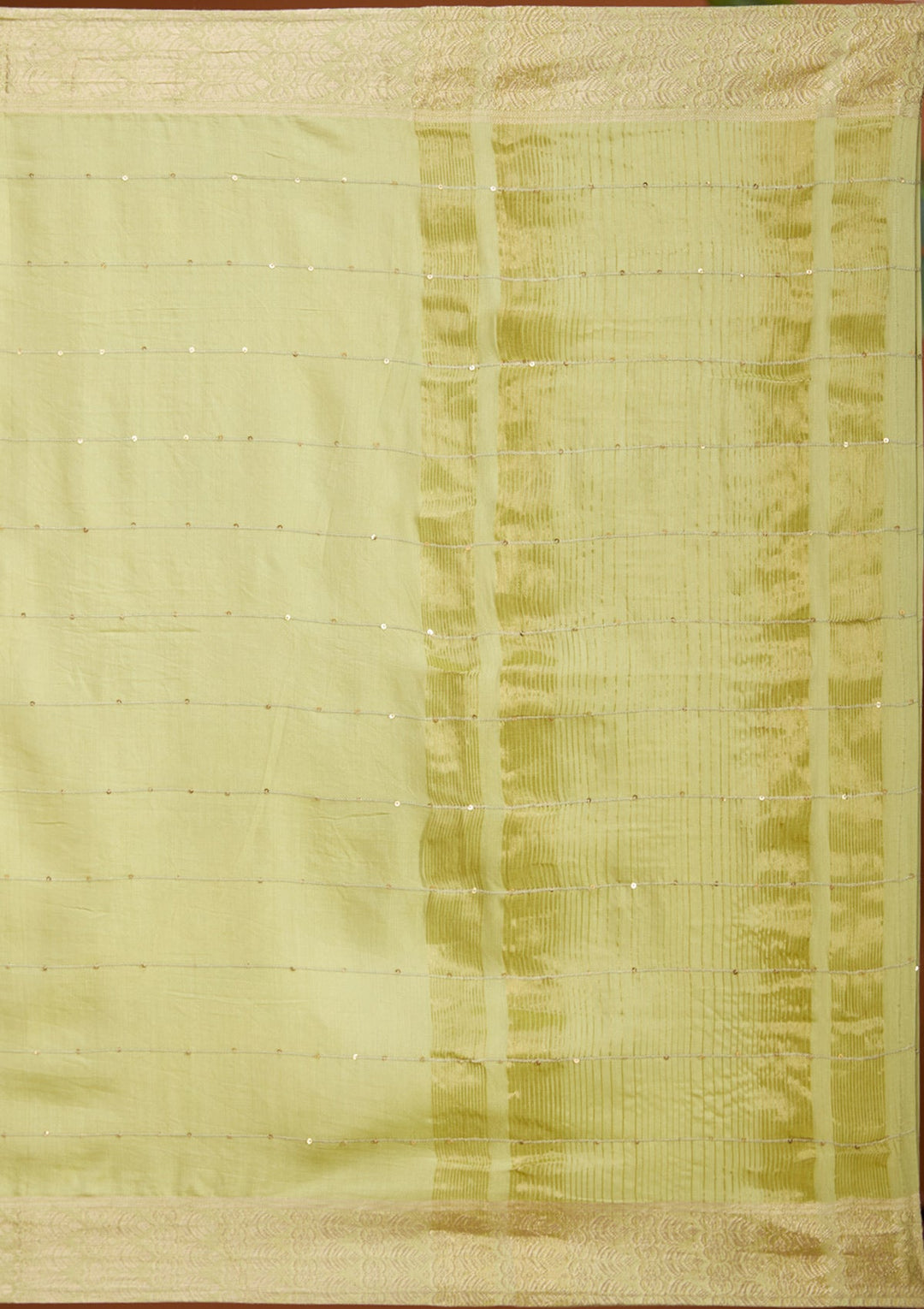 Pista Green Threadwork Soft Raw Silk Readymade Salwar Suit