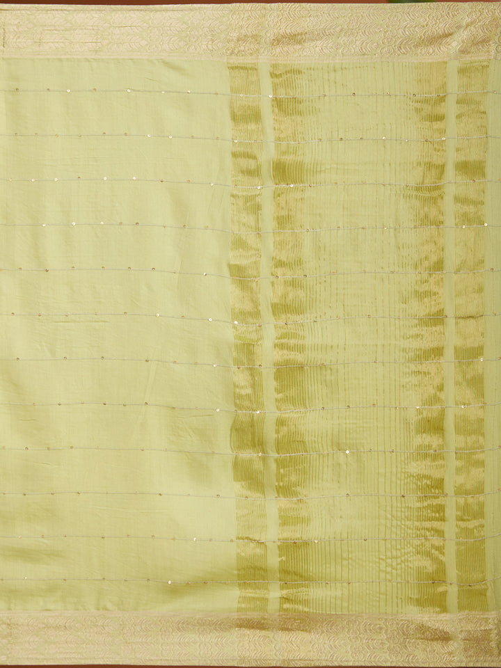 Pista Green Threadwork Soft Raw Silk Readymade Salwar Suit