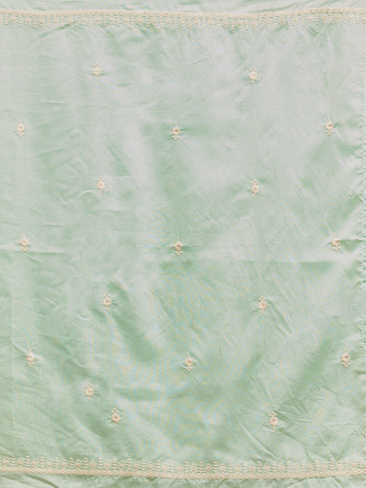 Blue Threadwork Chanderi Readymade Salwar Suit