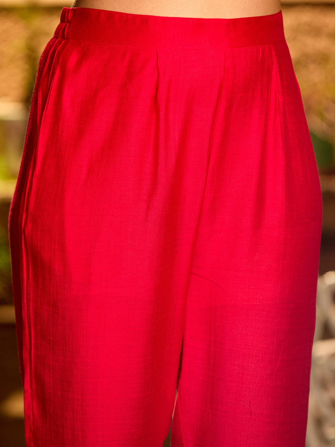 Rani Pink Cording Soft Raw Silk Readymade Salwar Suit