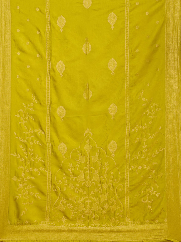 Mehandi Green Cording Chanderi Readymade Salwar Suit