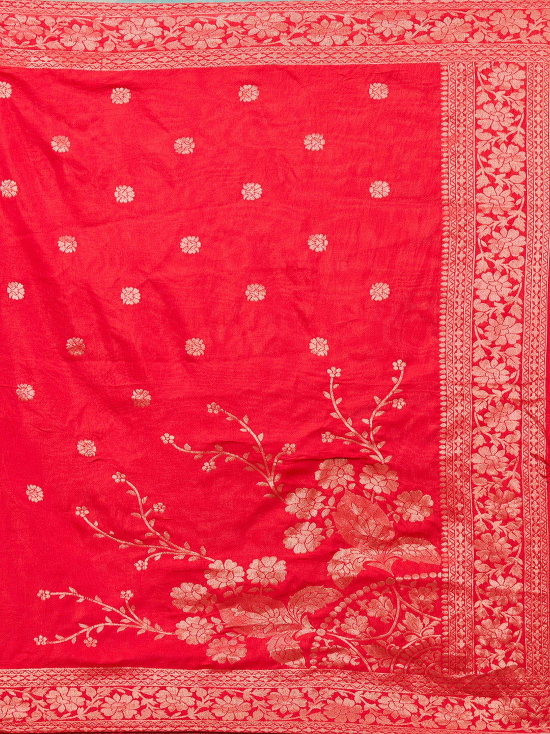 Red Sequins Chanderi Readymade Salwar Suit