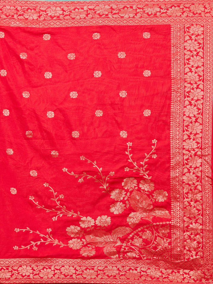 Red Sequins Chanderi Readymade Salwar Suit