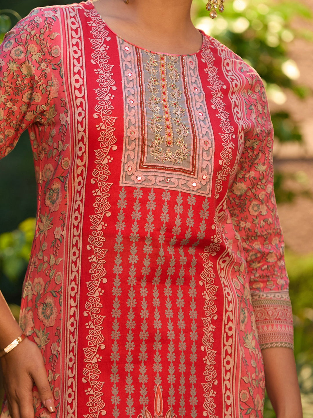 Gajari Pink Cutdana Chanderi Readymade Salwar Suit