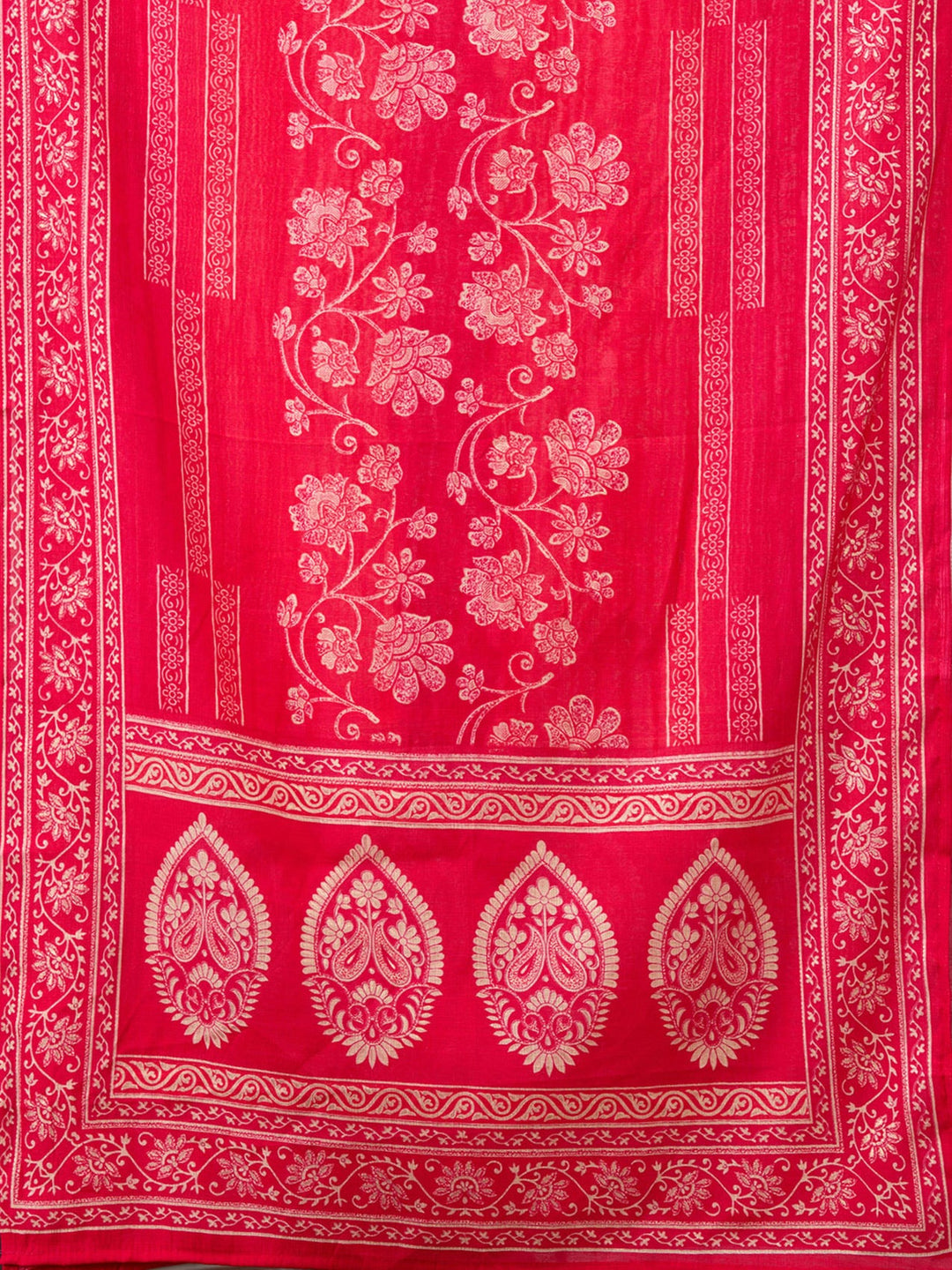 Rani Pink Threadwork Chanderi Readymade Salwar Suit