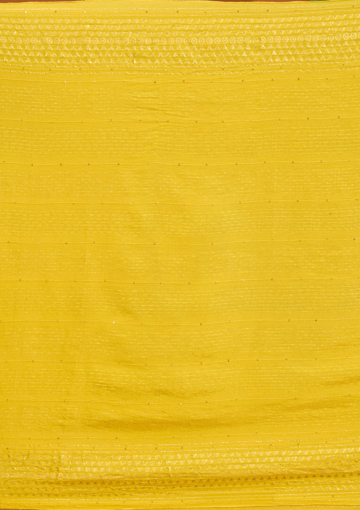 Yellow Zariwork Soft Raw Silk Readymade Salwar Suit
