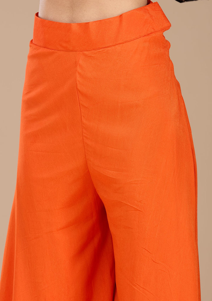 Orange Cutdana Georgette Readymade Salwar Suit