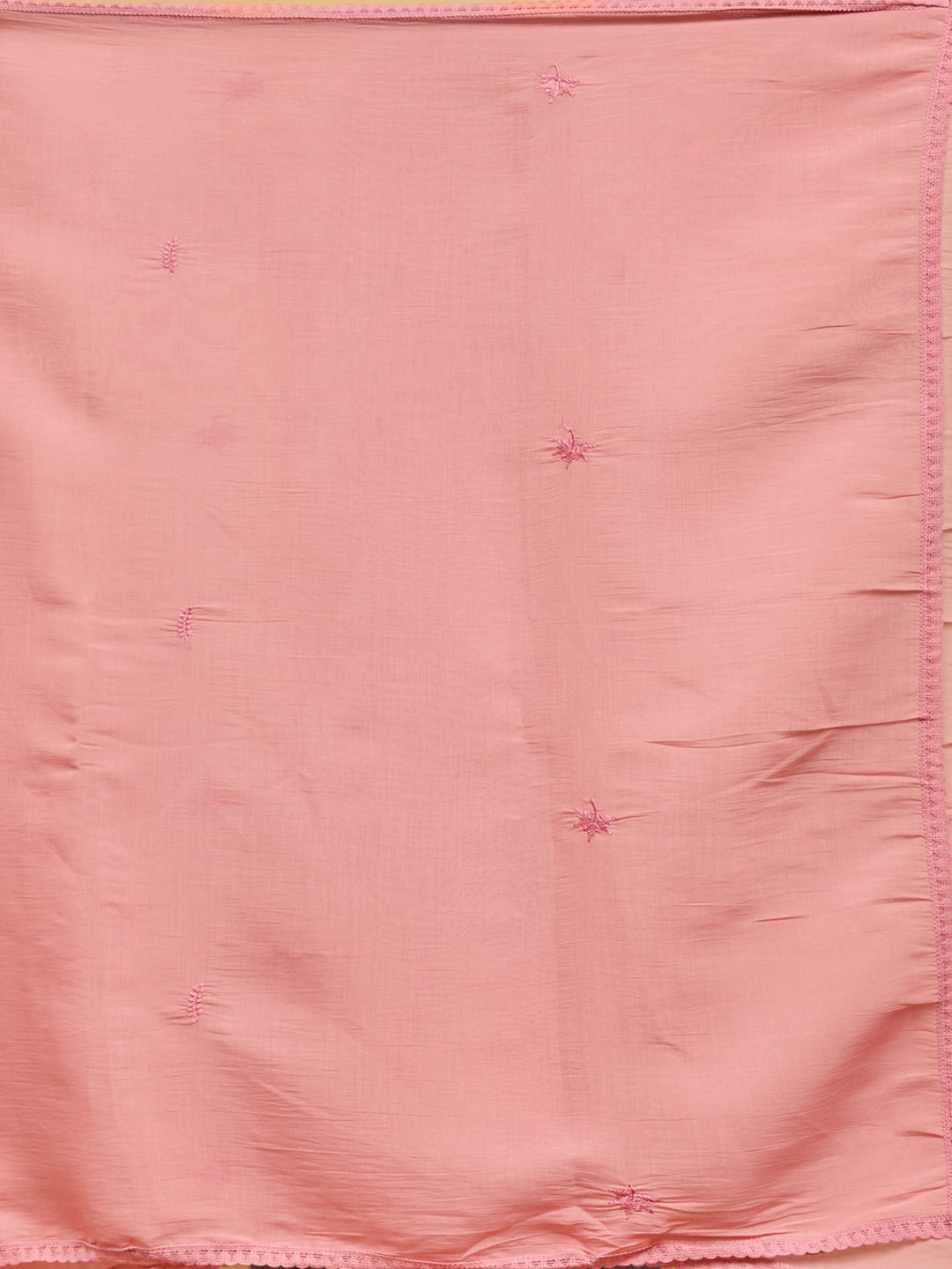 Pink Threadwork Chanderi Readymade Salwar Suit