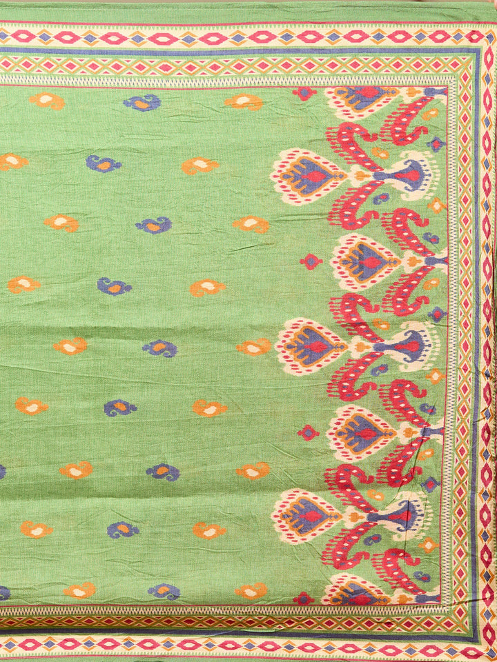 Green Stonework Soft Raw Silk Readymade Salwar Suit