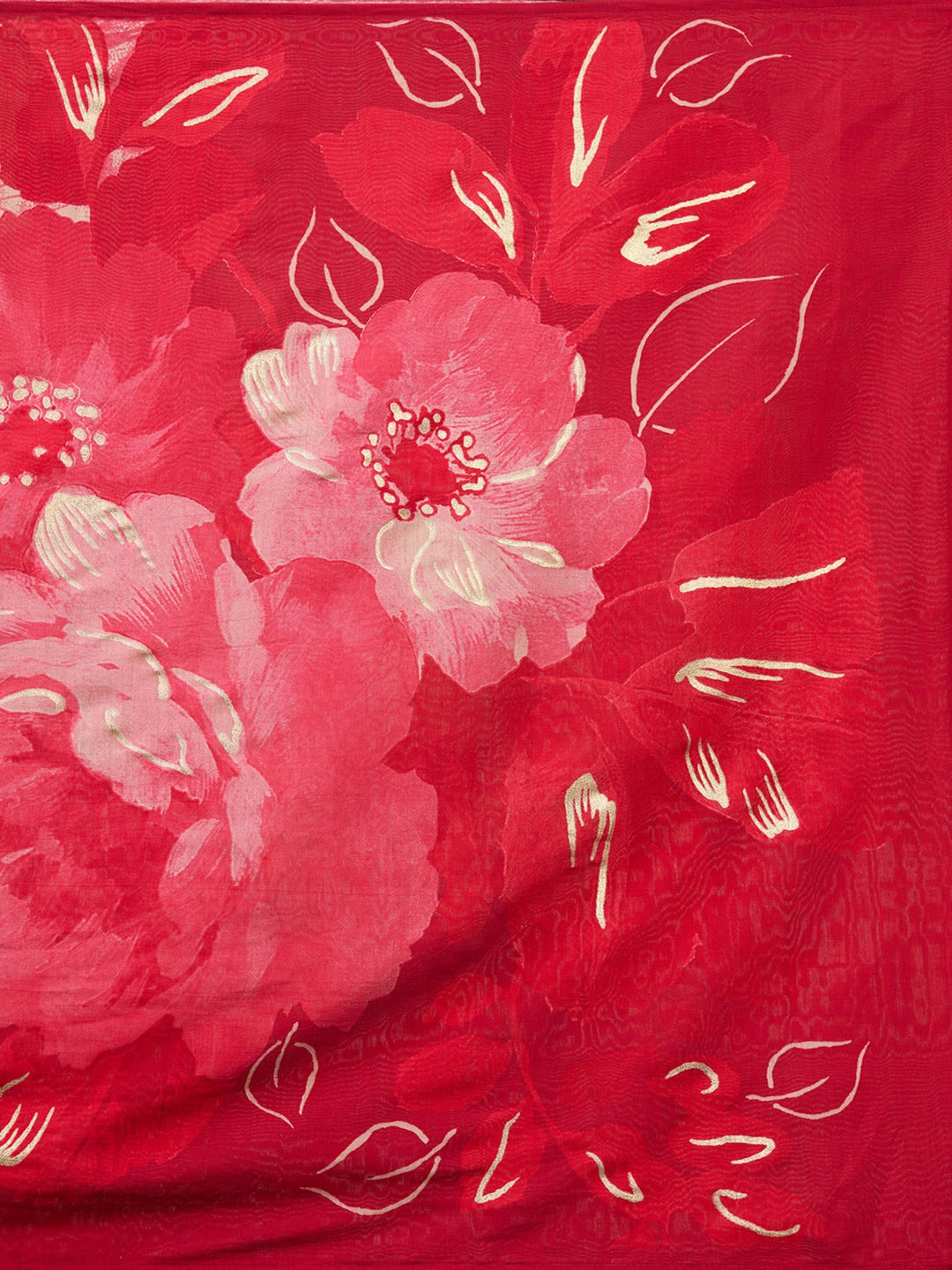 Red Threadwork Satin Readymade Salwar Suit