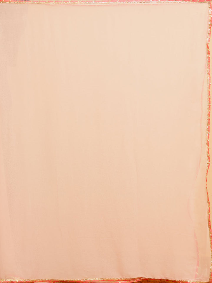 Peach Cording Chanderi Readymade Salwar Suit