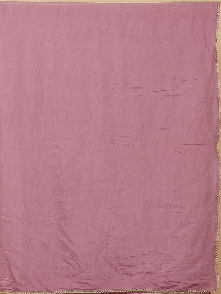 Lavender Mirrorwork Chanderi Readymade Salwar Suit