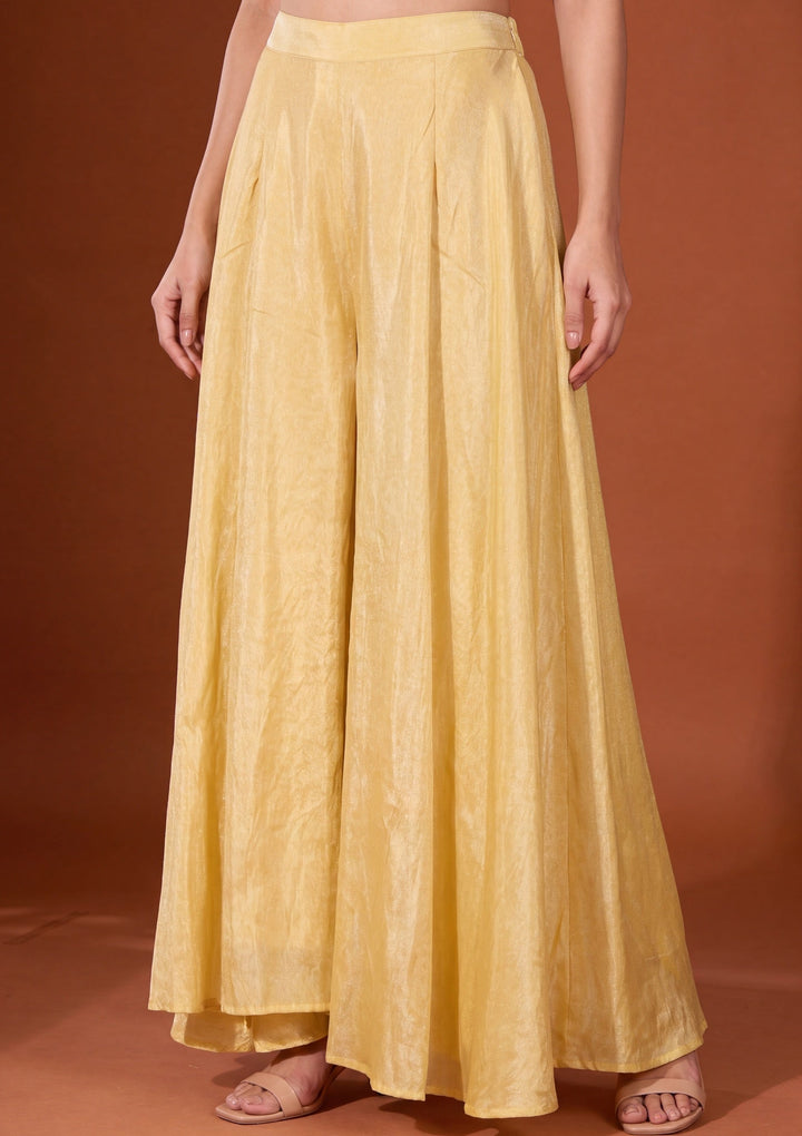 Yellow Cutdana Tissue Readymade Salwar Suit