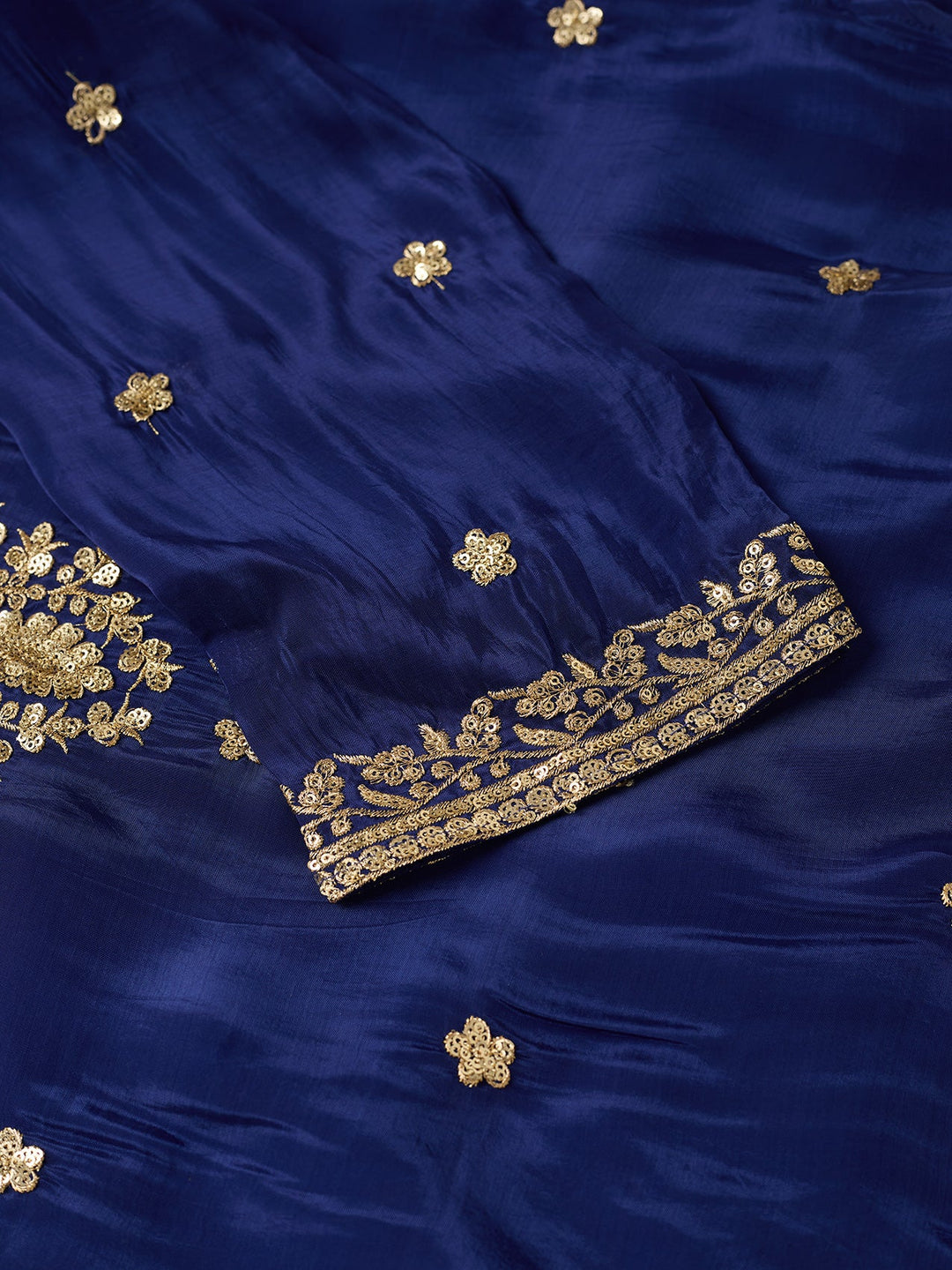 Royal Blue Sequins Crepe Readymade Salwar Suit