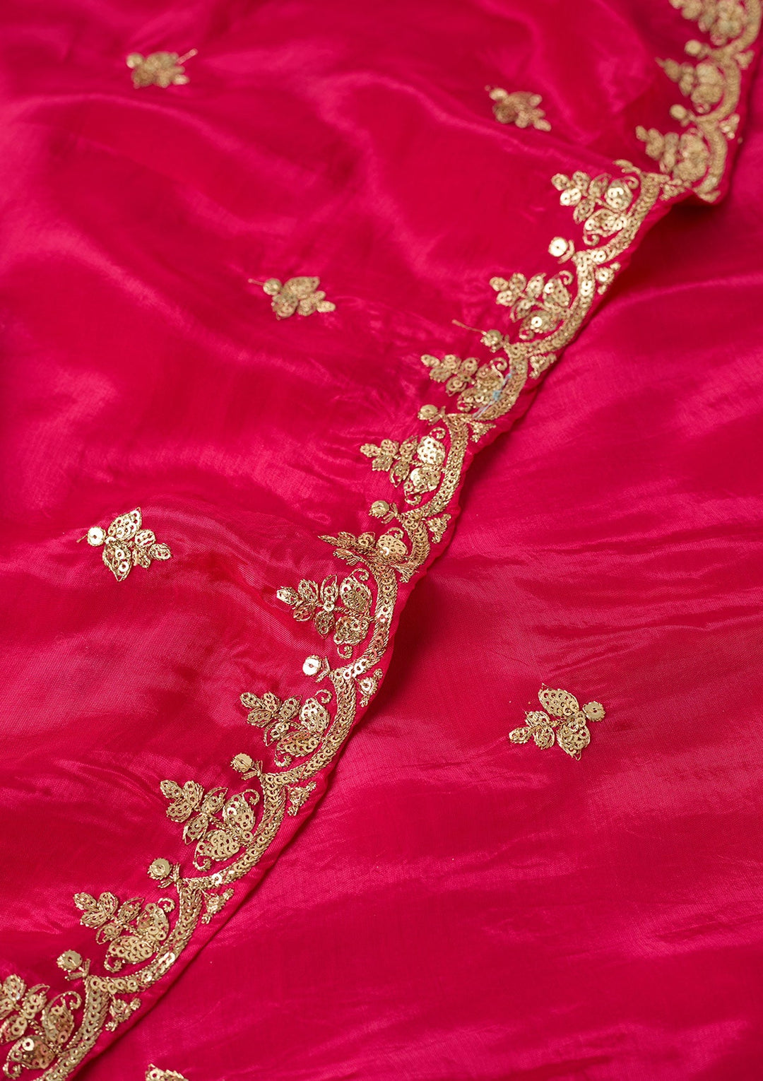 Rani Pink Sequins Crepe Readymade Salwar Suit