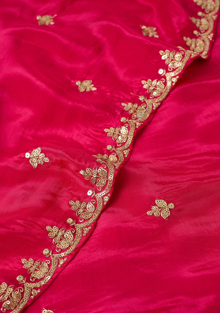 Rani Pink Sequins Crepe Readymade Salwar Suit