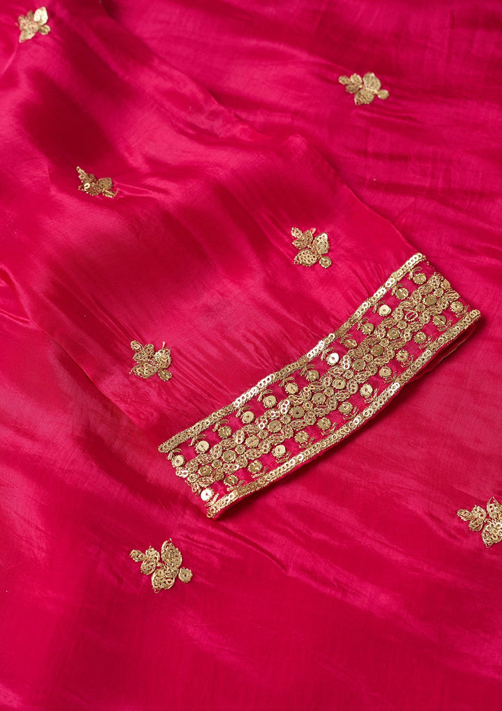 Rani Pink Sequins Crepe Readymade Salwar Suit
