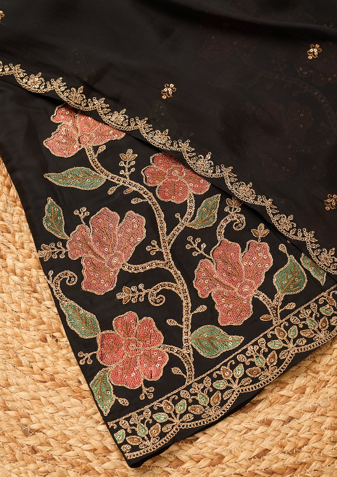 Black Cording Chanderi Readymade Salwar Suit