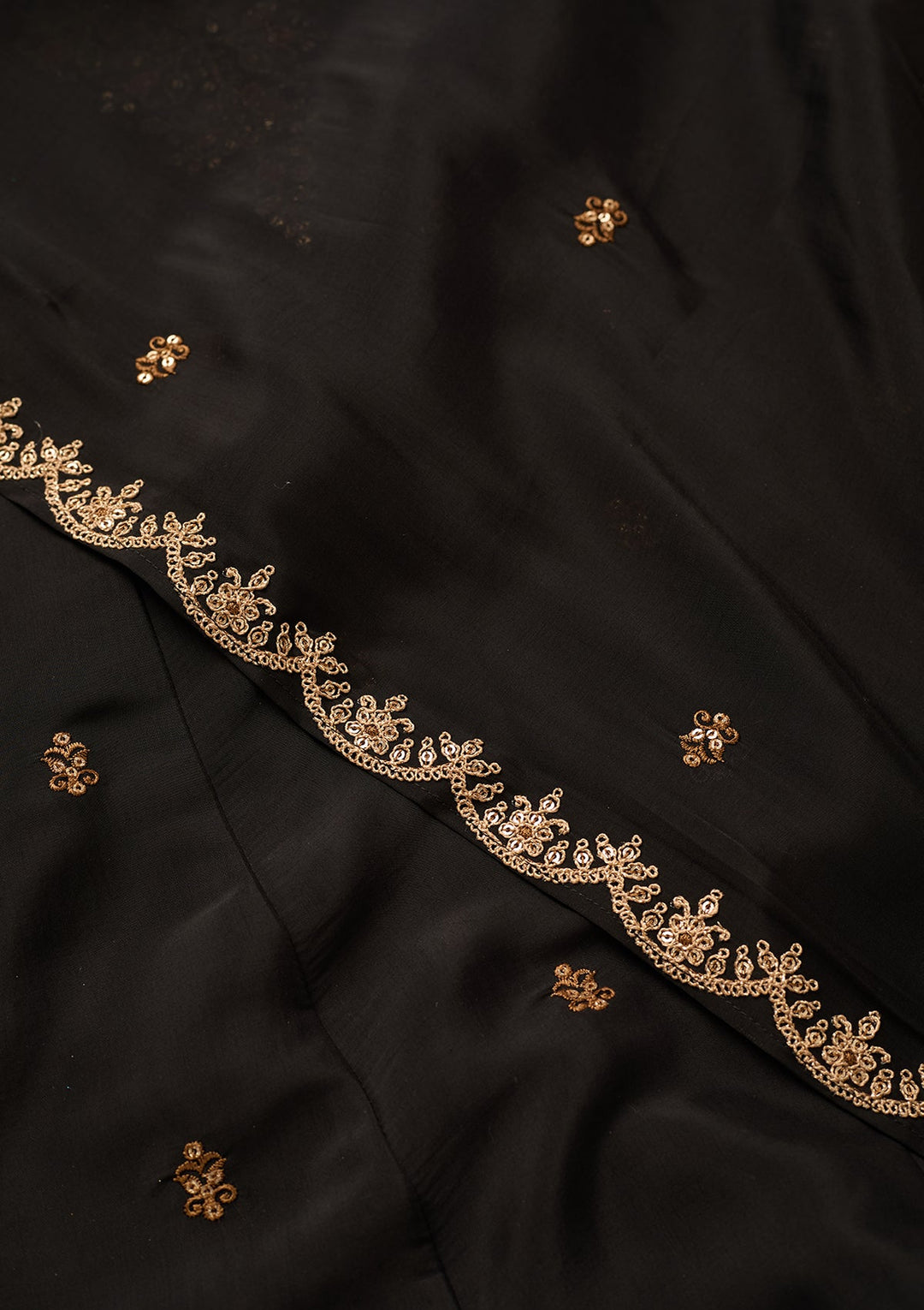 Black Cording Chanderi Readymade Salwar Suit
