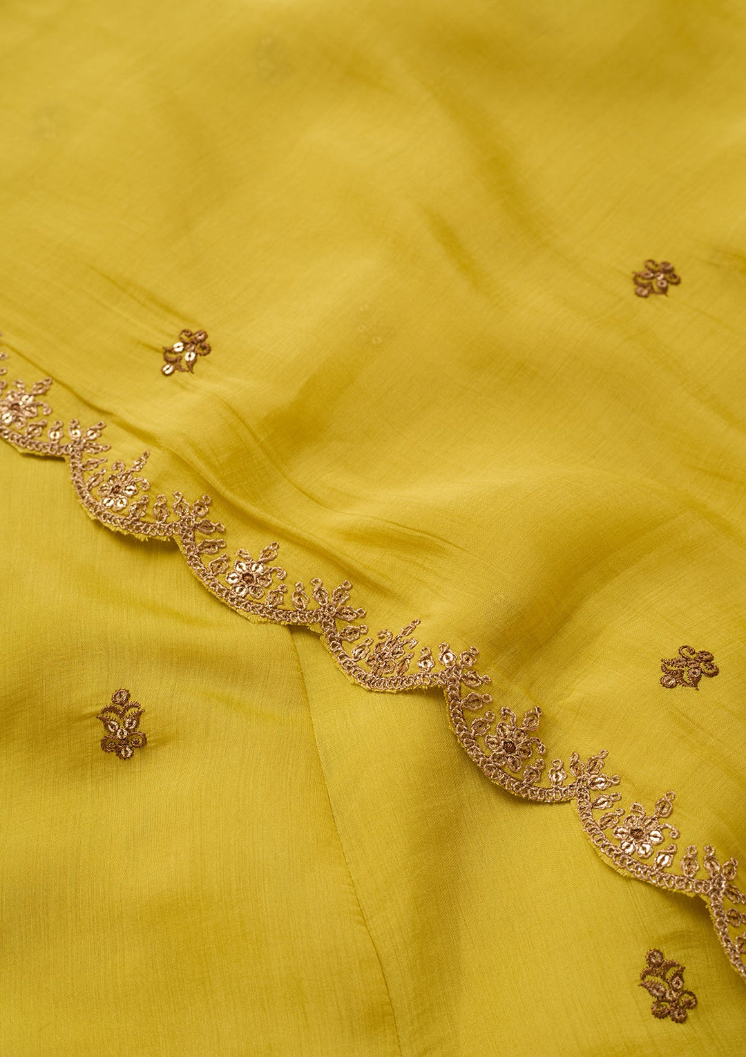 Mustard Cording Chanderi Readymade Salwar Suit