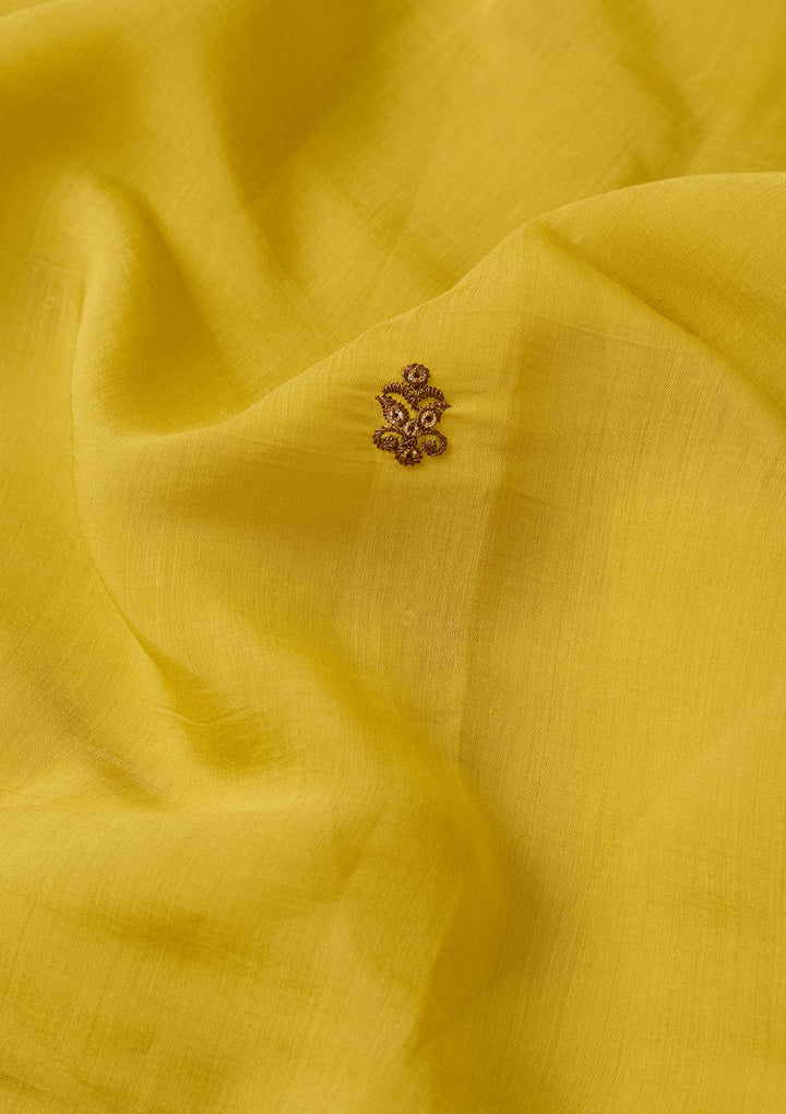 Mustard Cording Chanderi Readymade Salwar Suit