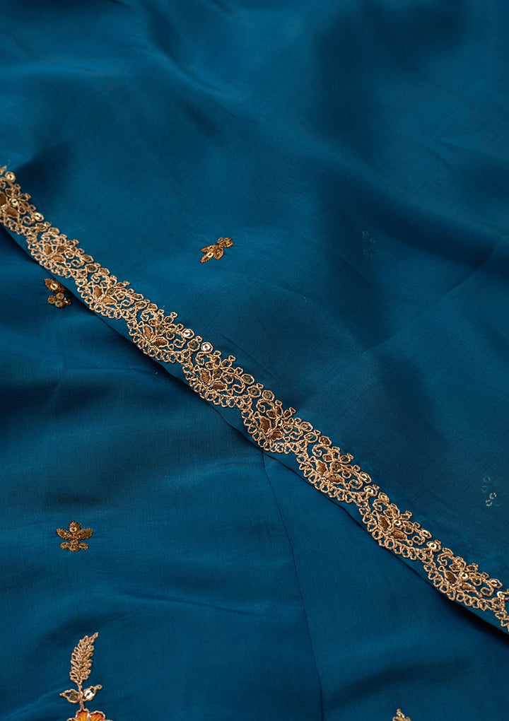 Navy Blue Cording Chanderi Readymade Salwar Suit