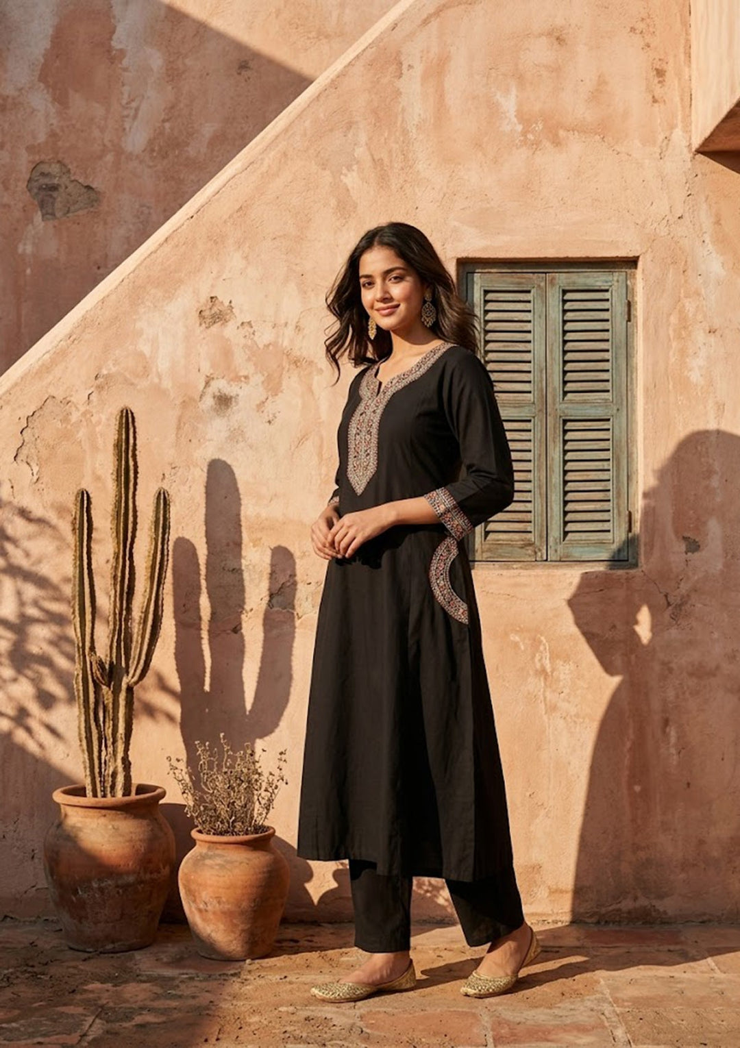 Black Soft Raw Silk Silver Zariwork Anarkali Kurta With Pant Regular And Dupatta