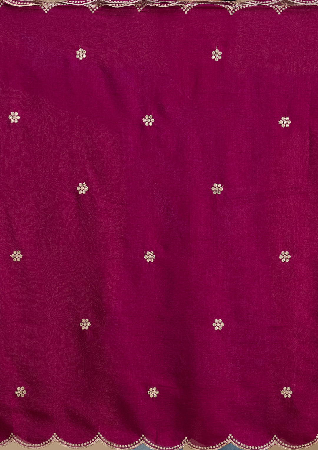 Wine Soft Raw Silk Threadwork Straight Kurta With Pant Regular And Dupatta