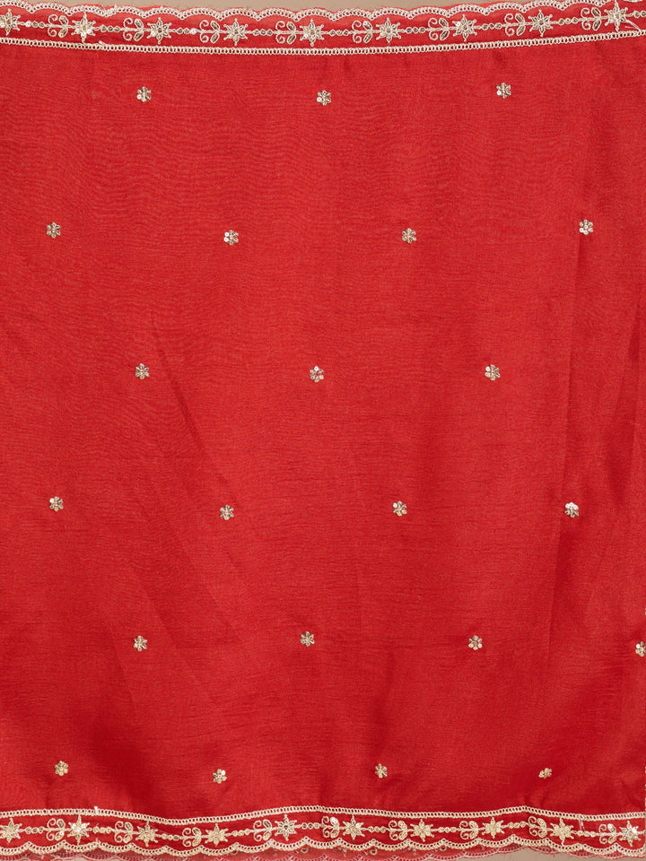 Rust Zariwork (Gold) Soft Raw Silk Readymade Salwar Suit