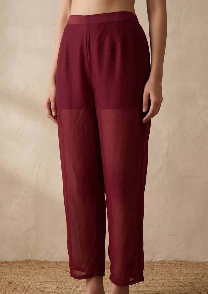 Maroon Zariwork (Gold) Soft Raw Silk Readymade Salwar Suit