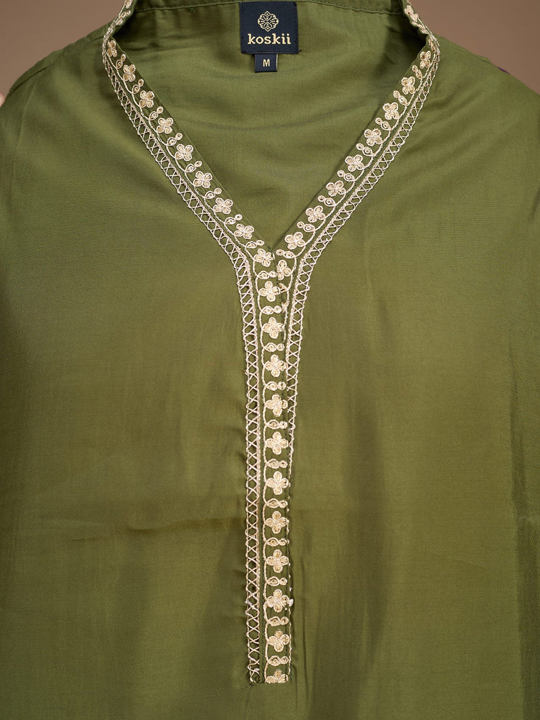 Mehendi Cording Art Silk Readymade Salwar Suit
