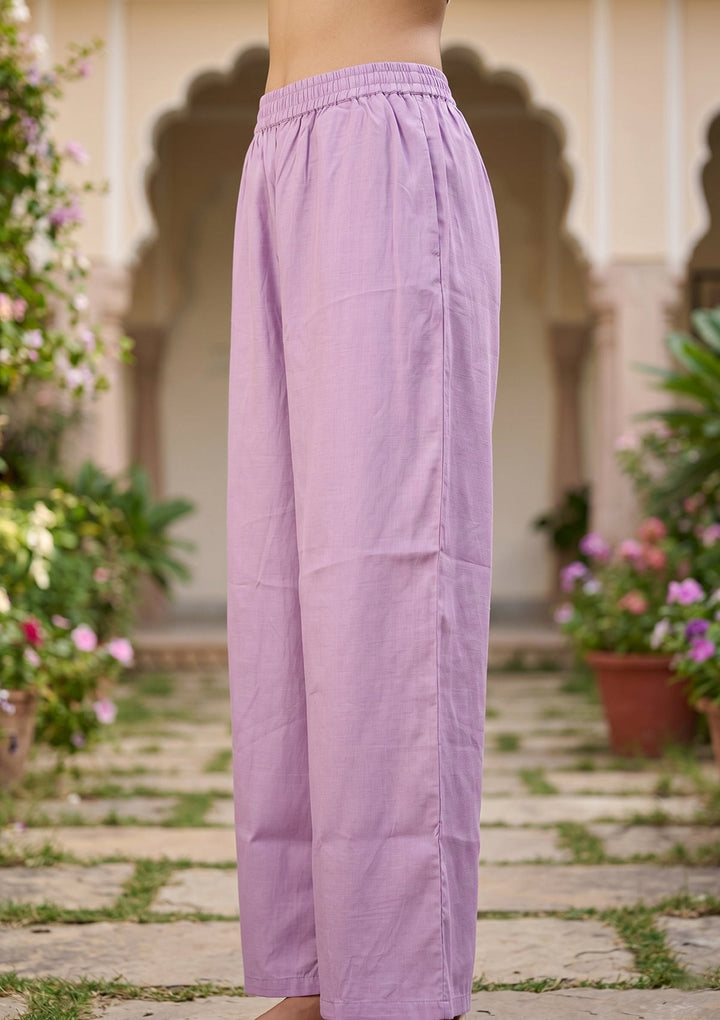Lavender Cording Art Silk Readymade Salwar Suit