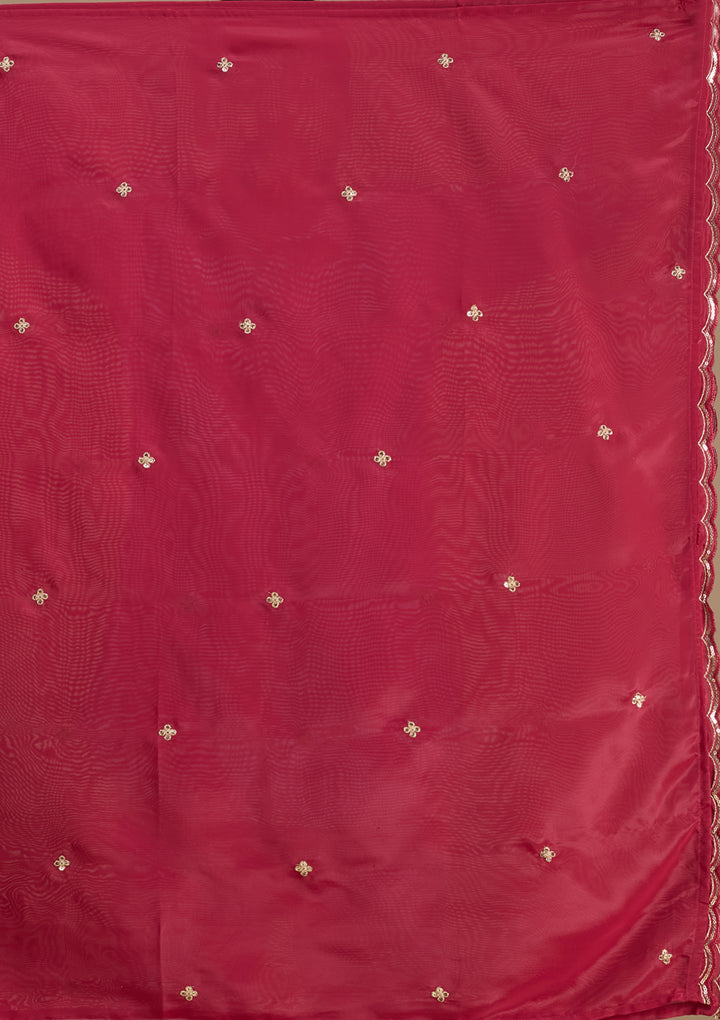 Black Semi Crepe Gold Zariwork Straight Kurta With Pant Regular And Dupatta