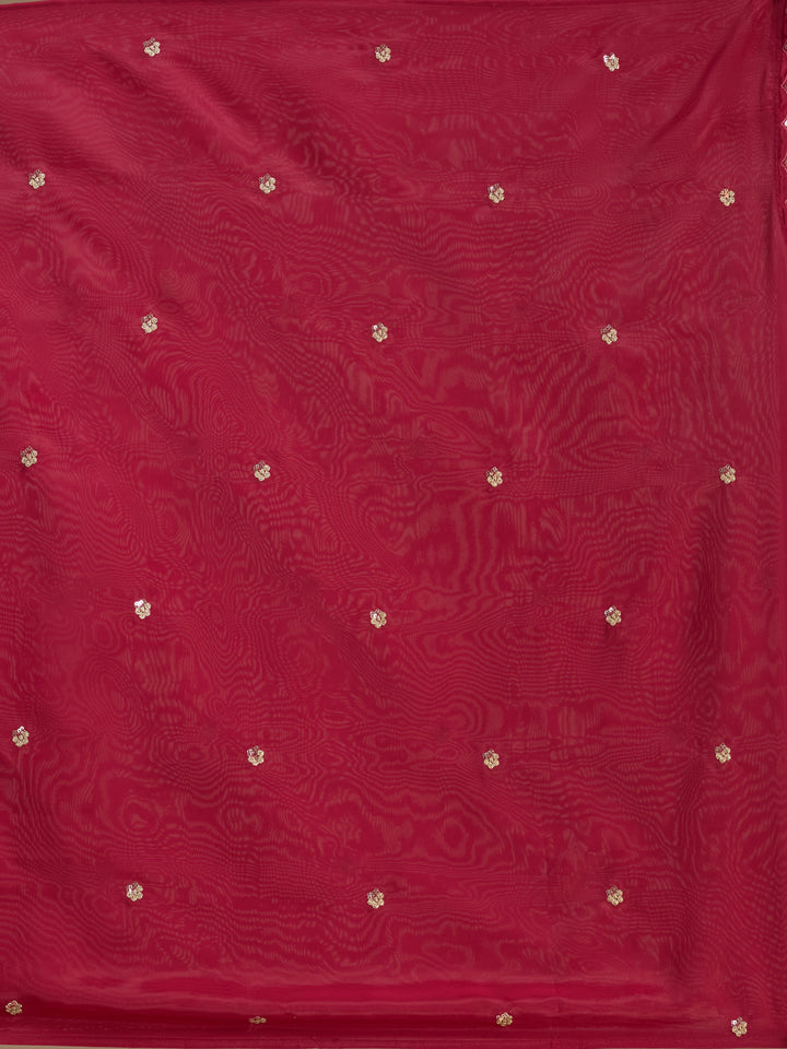 Pink Semi Crepe Threadwork Straight Kurta With Regular Pant And Dupatta