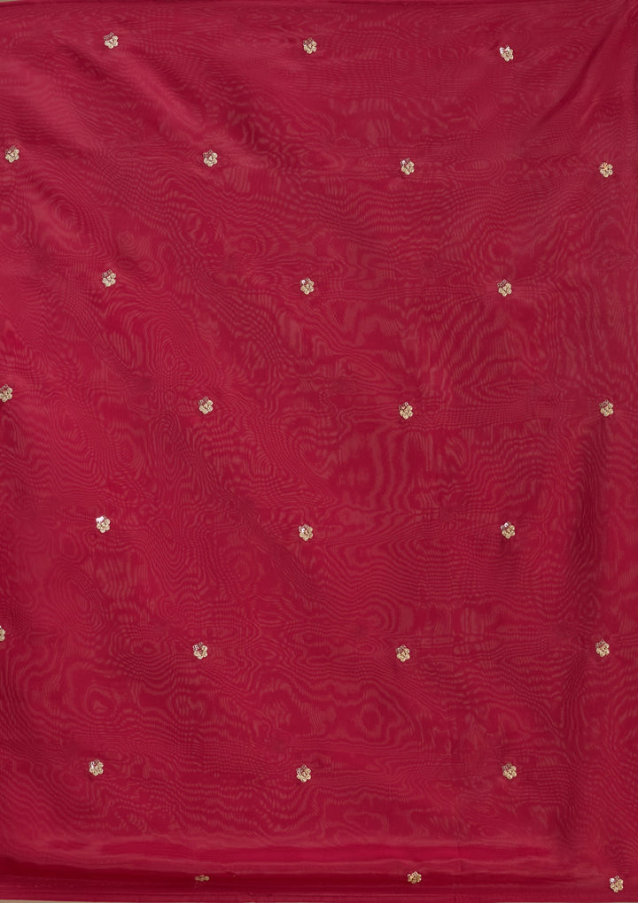 Onion Pink Threadwork Semi Crepe Readymade Salwar Suit