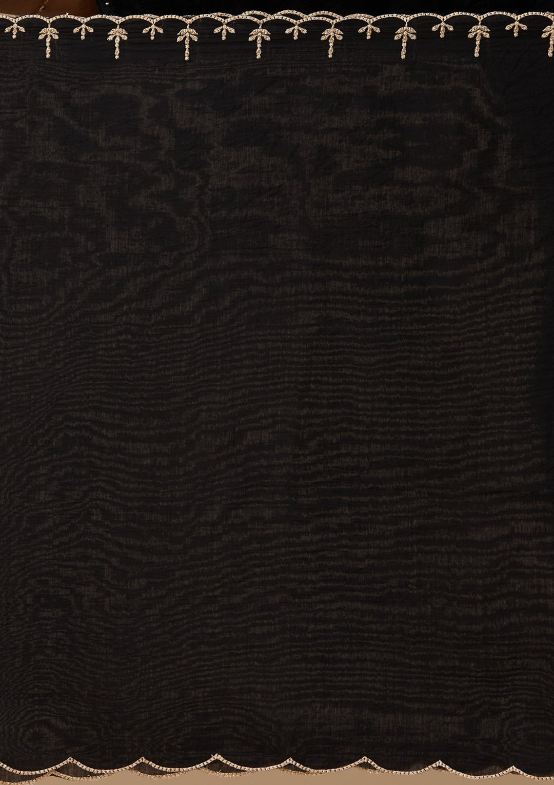 Black Zariwork (Gold) Chanderi Readymade Salwar Suit