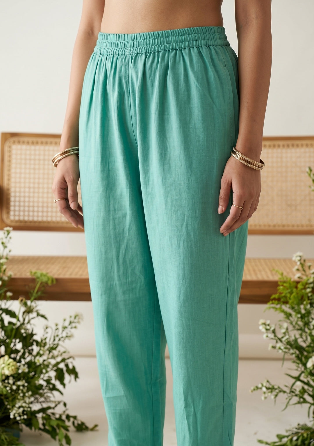 Sky Blue Chanderi Threadwork Straight Kurta With Pant Regular And Dupatta