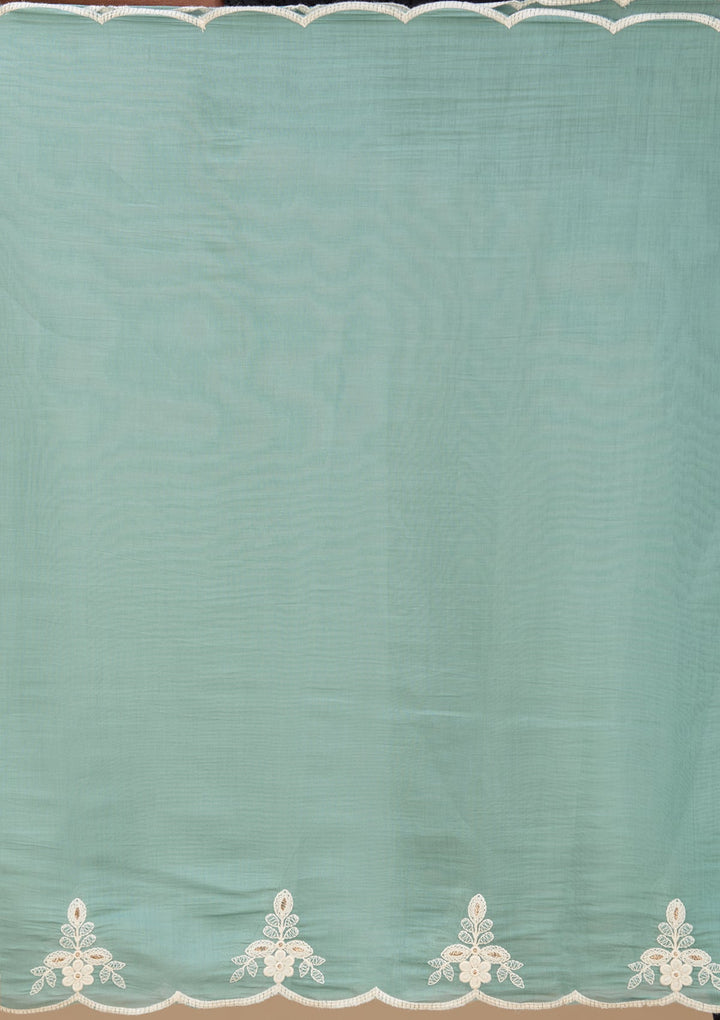 Sea Green Cording Chanderi Readymade Salwar Suit