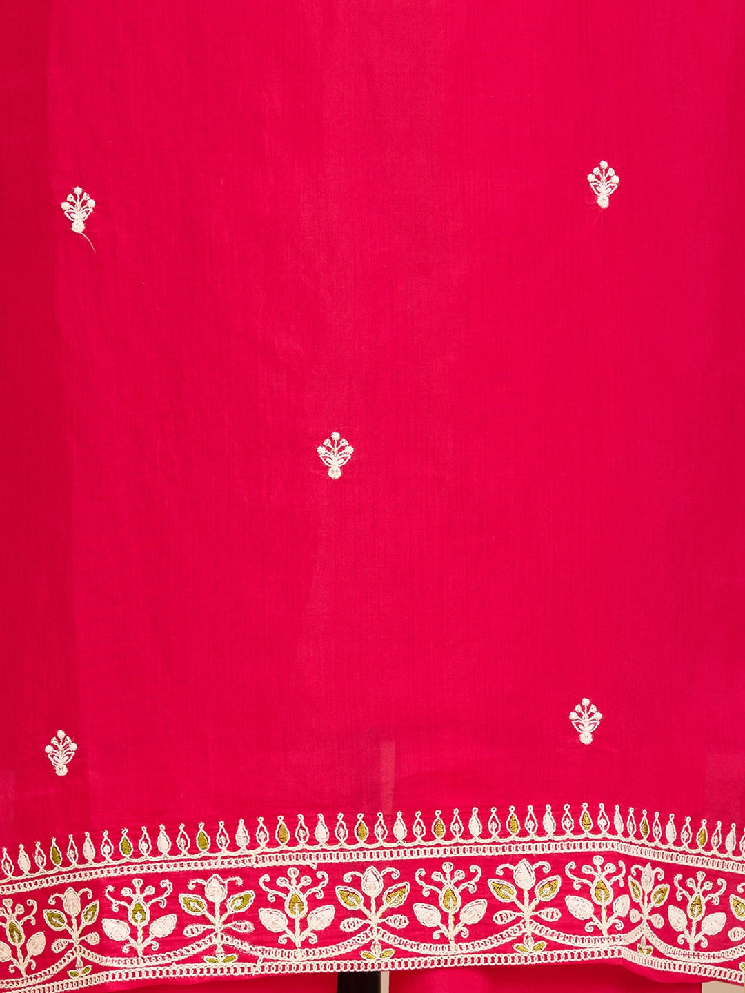 Rani Pink Cording Chanderi Readymade Salwar Suit
